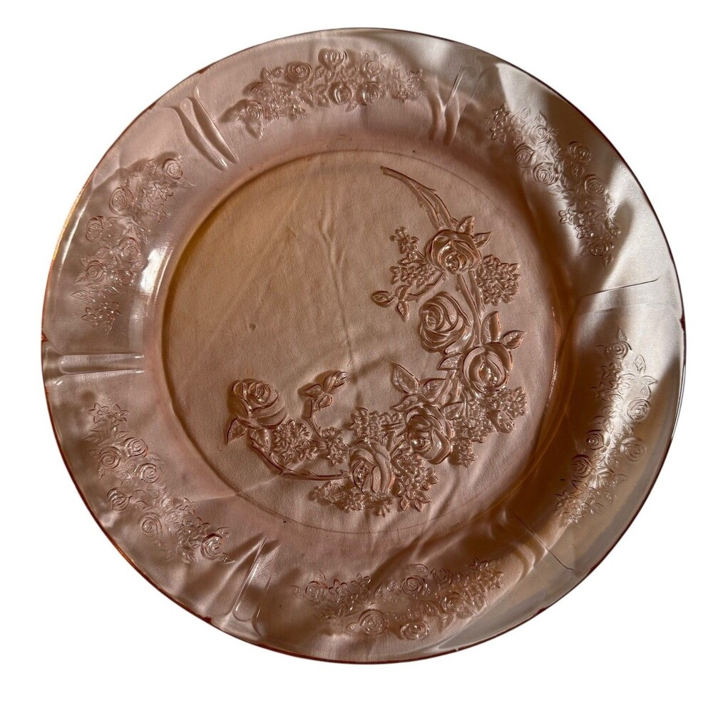 Federal Pink Depression Glass Sharon Cabbage Rose Bread Butter Plate